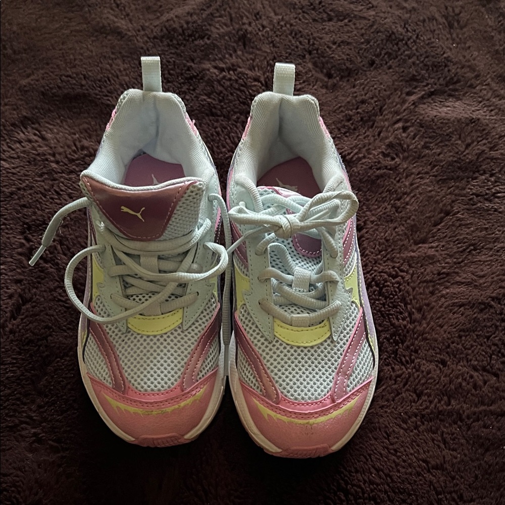 Puma Kids Sneakers - Pink, Yellow, and White